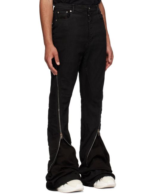 Rick Owens Black Zip-Detail Slim-Fit Jeans for men