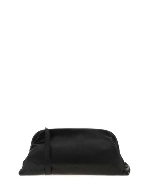 Alberta Ferretti Black Logo Embossed Tote Bag