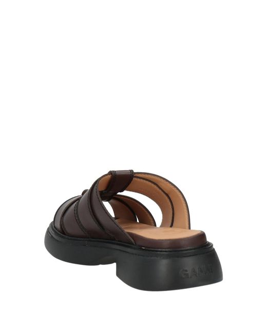 Ganni Brown Solid Color Sandals