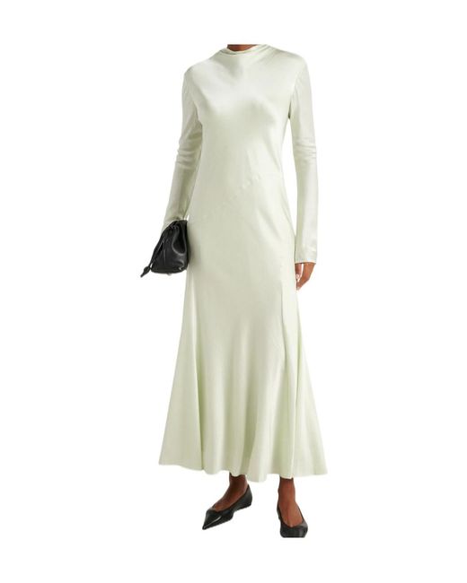 TOVE White Raquel Silk-Blend Maxi Dress