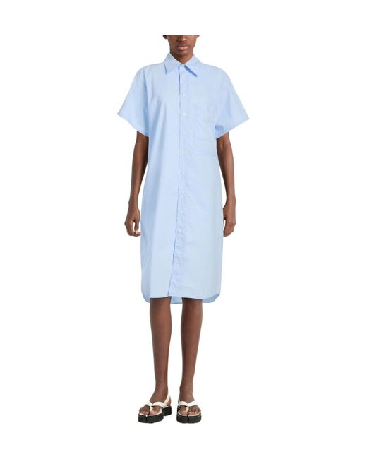 MM6 by Maison Margiela Blue Shirt Dresses