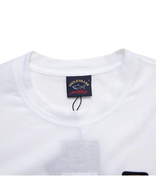 Paul & Shark White T-Shirt With Round Neck And Long Sleeves for men
