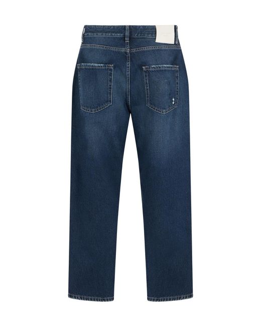 ICON DENIM Blue Straight-Leg Five-Pocket Jeans for men