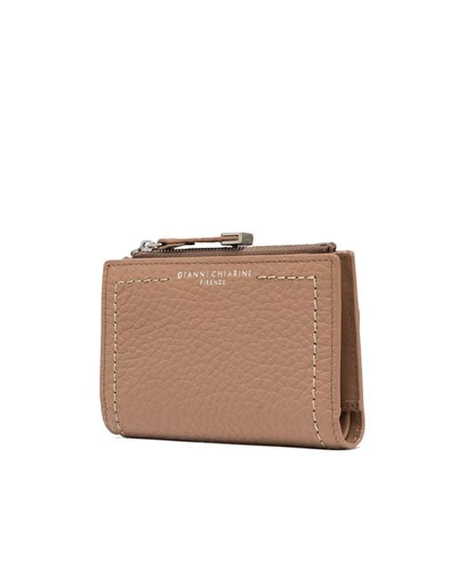 Gianni Chiarini Brown Grain Compact Wallet