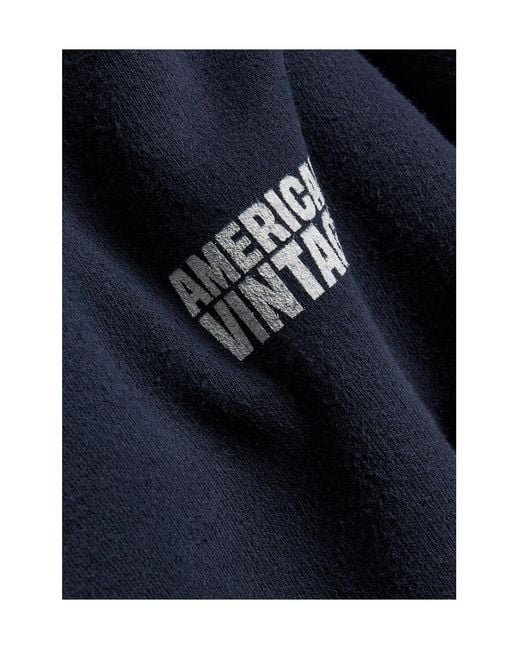 American Vintage Blue Hooded Cotton Sweatshirt