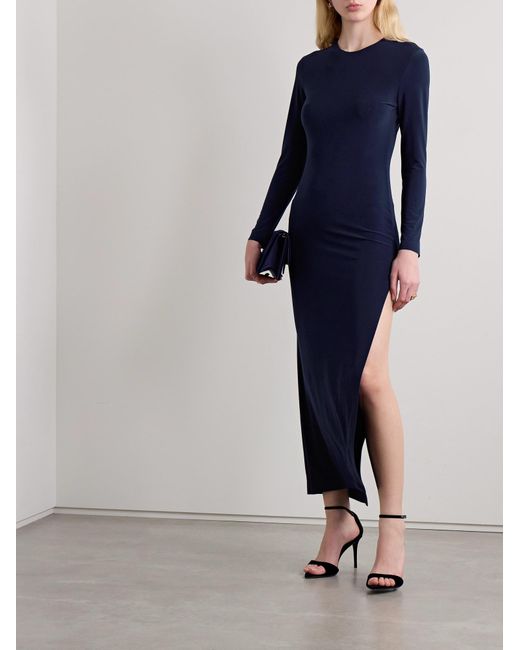Norma Kamali Blue Stretch-Jersey Gown