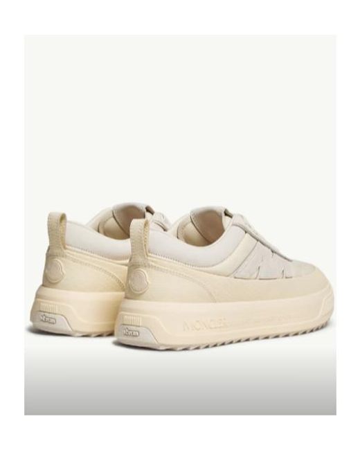 Moncler White Round-Toe Lace-Up Sneakers