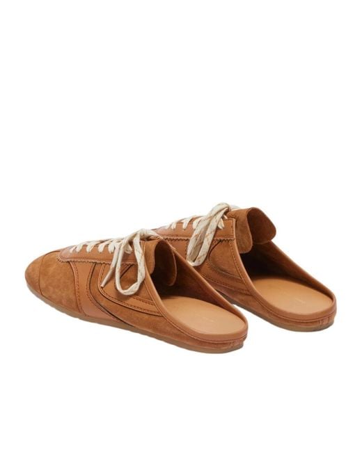 Dries Van Noten Brown Suede Sneaker Mules for men