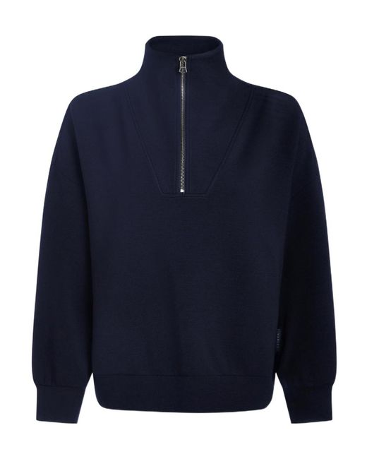 Varley Blue Hawley Half-Zip Sweat