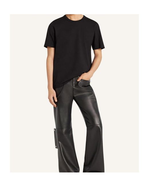 Courreges Black Crew-Neck T-Shirt for men