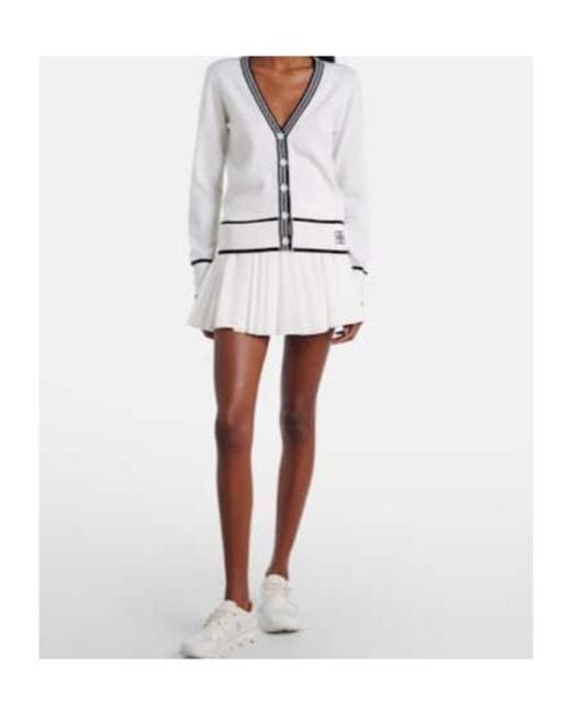 Tory Burch White Wool-Blend Cardigan