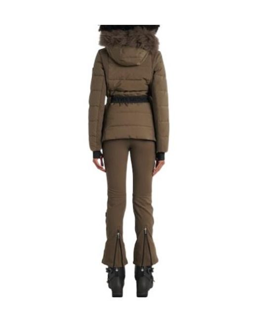 Yves Salomon Green Belted Down Jacket