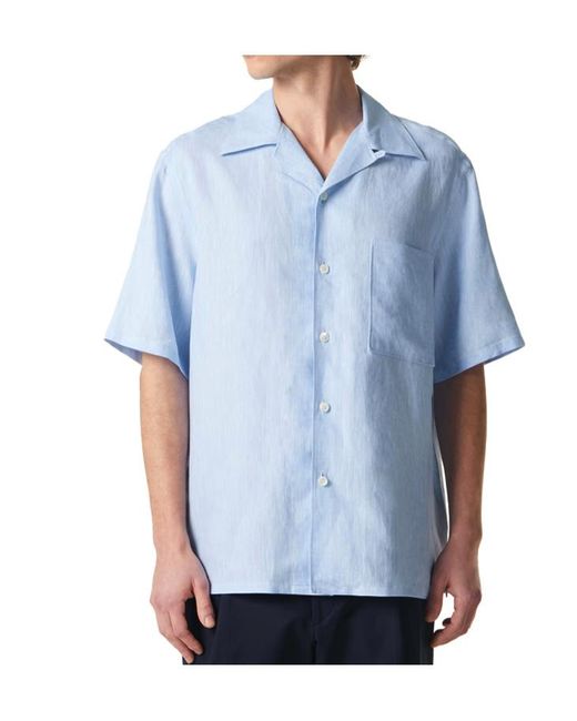 Zegna Blue Short-Sleeved Shirt for men