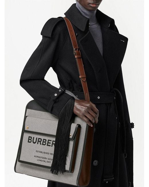 Burberry Gray Medium Pocket Tote Bag