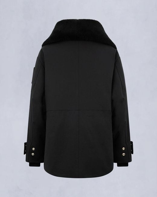 Moose Knuckles Black Aurora Shearling Trim Jacket