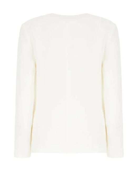 Antonelli White Single-Button Collarless Jacket