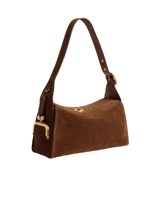 COACH Brown Turnlock Haversack Shoulder Bag