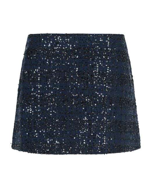 ROTATE BIRGER CHRISTENSEN Blue Sequined Skirt