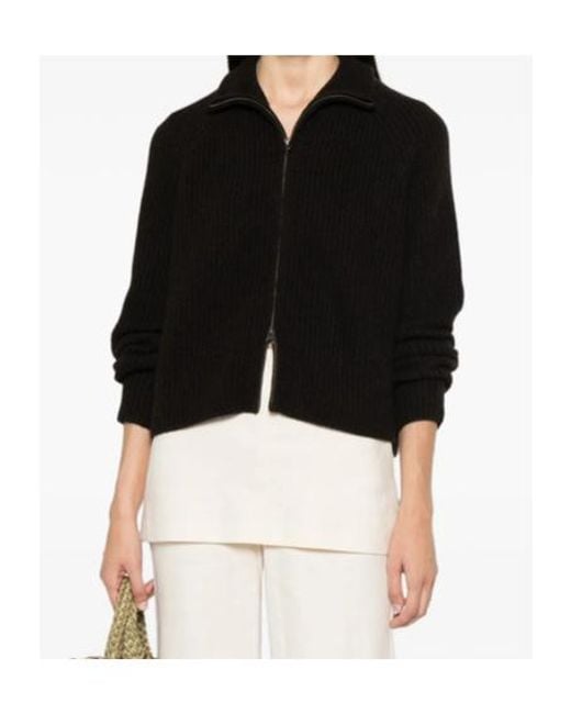 Lisa Yang Black Long-Sleeve Zip-Up Cardigan