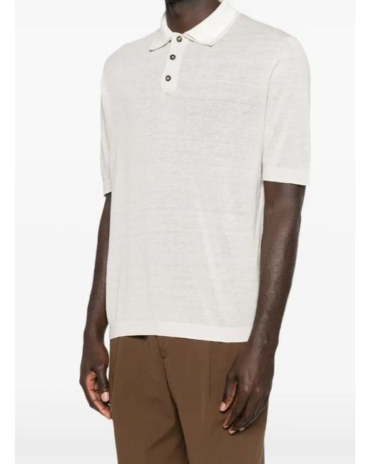 Eleventy White Collared Button Polo Shirt for men