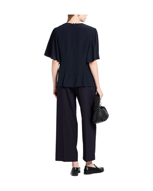 Chloé Black Solid-Color Short-Sleeved Top