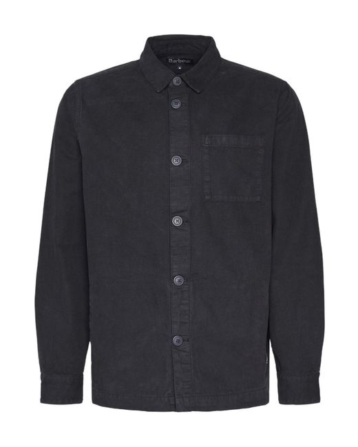 Barbour Blue Button-Down Shirt Jacket for men
