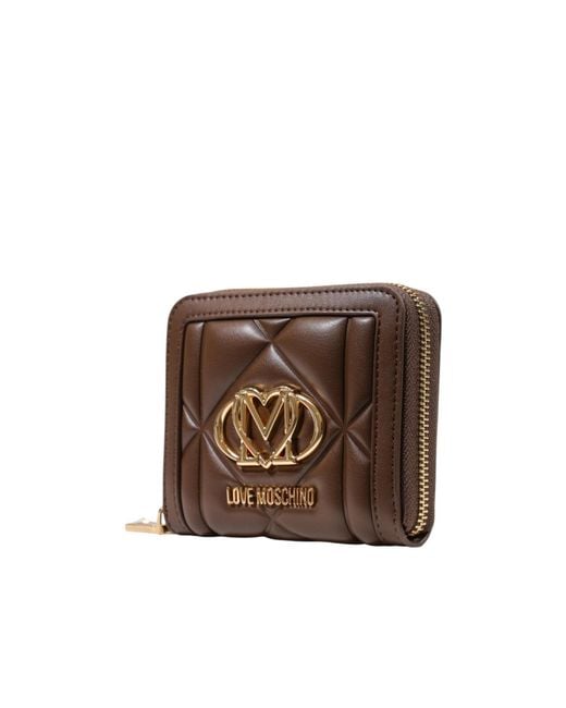 Moschino Brown Zip-Around Wallet