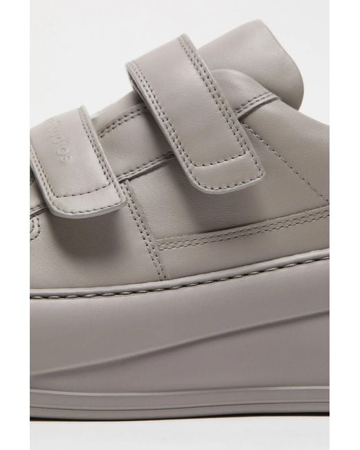 Acne Gray Leather Platform Sneakers