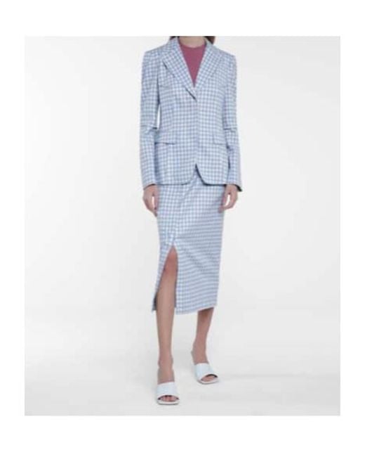 Altuzarra Blue Logo Plaid Blazer