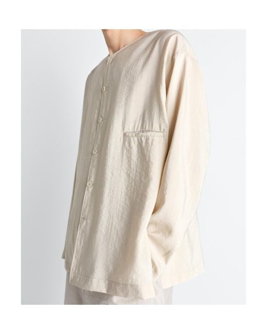 Lemaire Natural Button-Up Long-Sleeved Shirt for men
