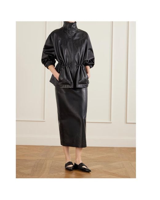 Givenchy Black Gathered Leather Jacket