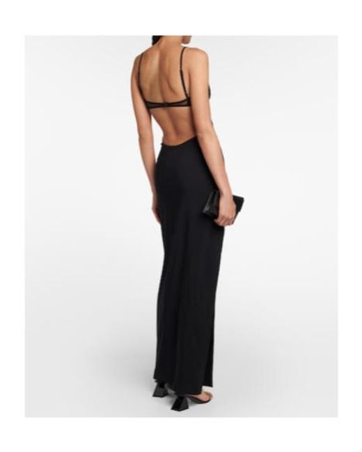 Nensi Dojaka Blue Embellished Maxi Dress