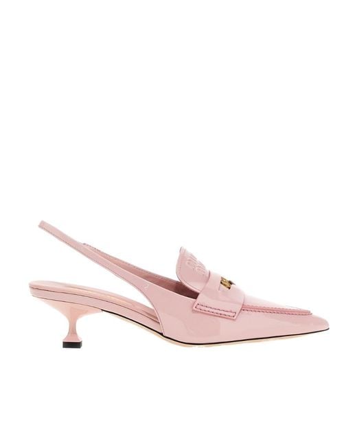 Miu Miu Pink Pointed Buckles High Heels