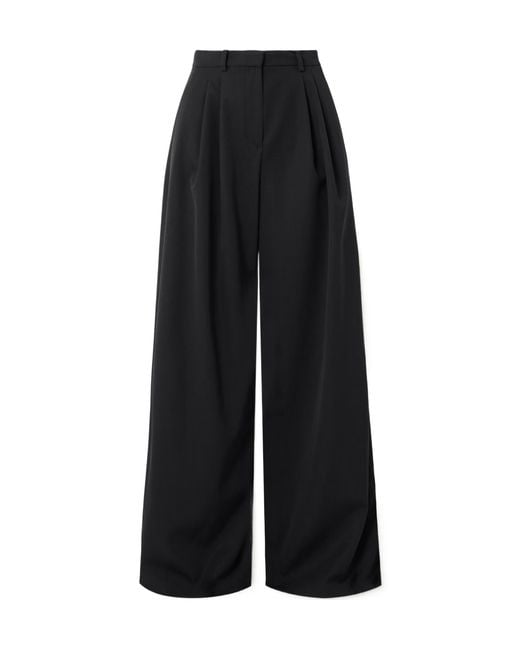 Magda Butrym Black Pleated Wool Casual Pants