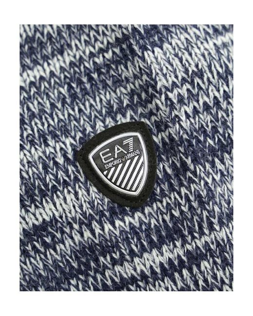 EA7 Blue Long-Sleeved Sweater Cardigan for men