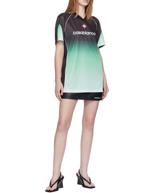 Casablanca Green Logo Printed Football Top
