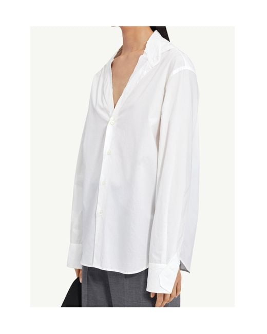 MM6 by Maison Margiela White Long Sleeved Buttoned Shirt