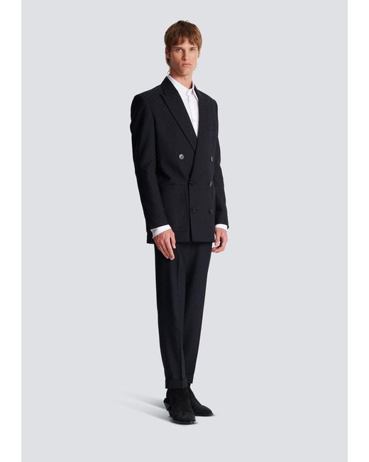 Balmain Blue Double Breasted Tailored Jacket for men