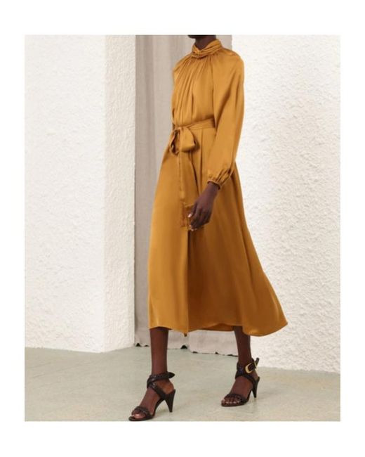 Zimmermann Yellow Hypnotic Twist Sheath Dress