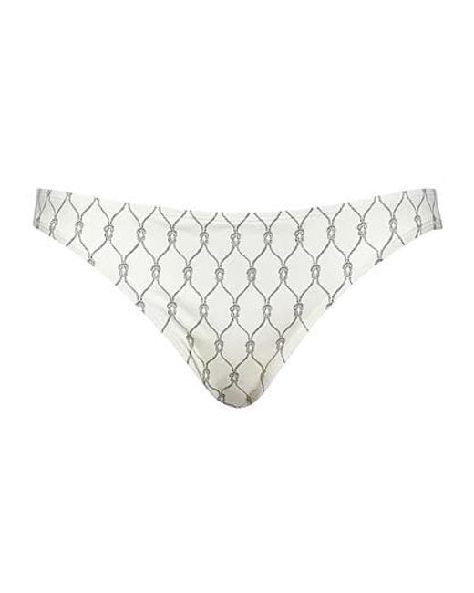 Tory Burch White Two-Tone Bikini Bottoms