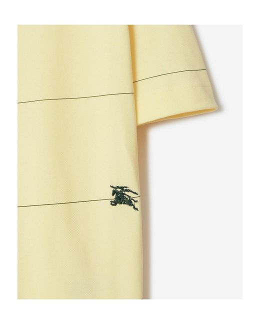 Burberry Yellow Logo-Embroidered Cotton Polo Shirt for men