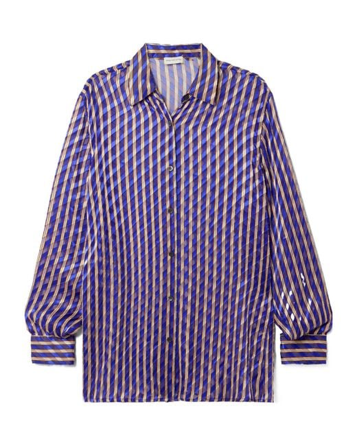 Dries Van Noten Purple Clavelly Striped Shirt