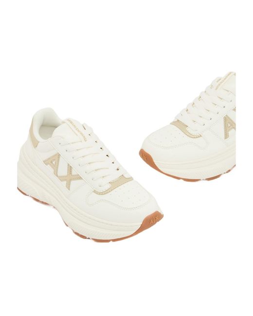 ARMANI EXCHANGE White Sneakers With Metallic Details And Rubber Sole