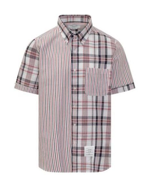 Thom Browne Multicolor Funmix Madras Short-Sleeve Shirt for men