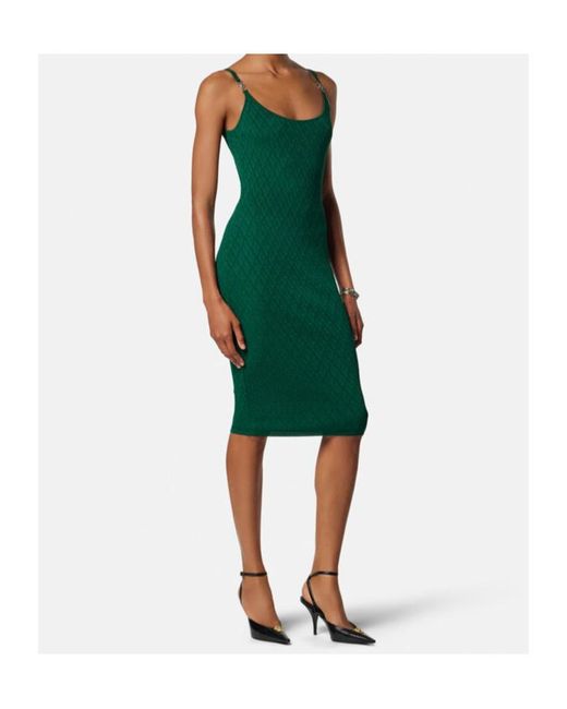 Versace Green Sleeveless Midi Dress