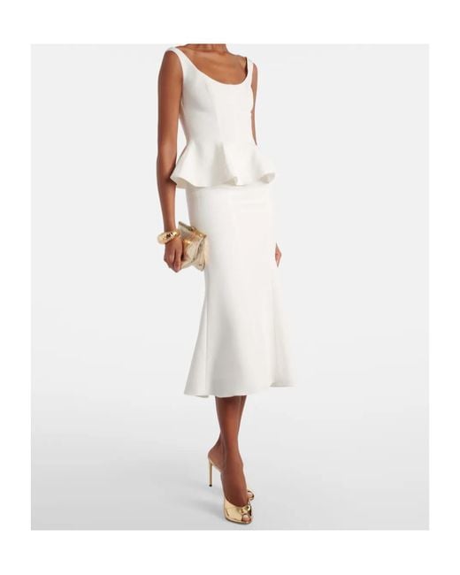 Roland Mouret White Ruffled Top