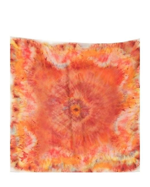 Zimmermann Orange Printed Silk Scarf
