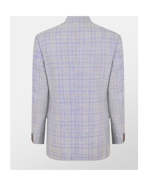 Vivienne Westwood Blue Light Plaid Double-Breasted Blazer for men