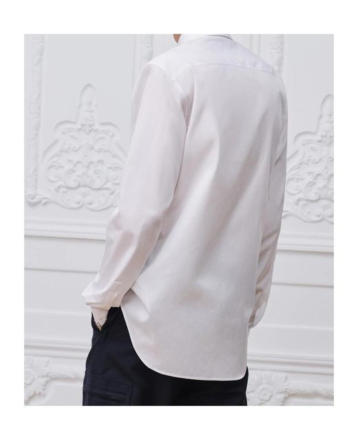 Dior White Shirt With Clover Embroidery for men