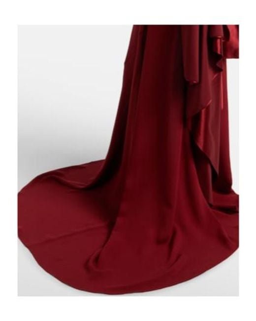 Alex Perry Red Draped Silk Corset Gown